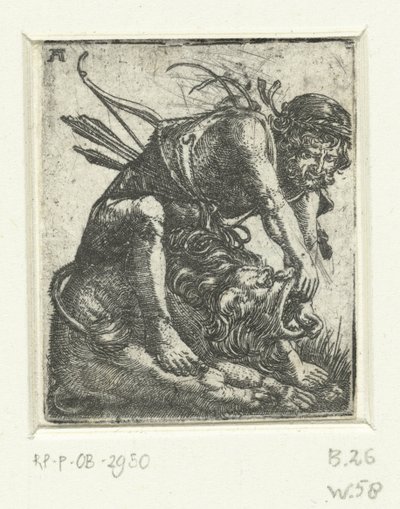 Hércules mata al león de Nemea de Albrecht Altdorfer
