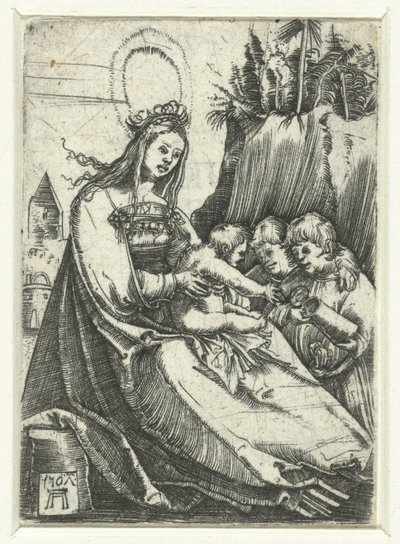 María con el Niño Jesús y dos niños de Albrecht Altdorfer