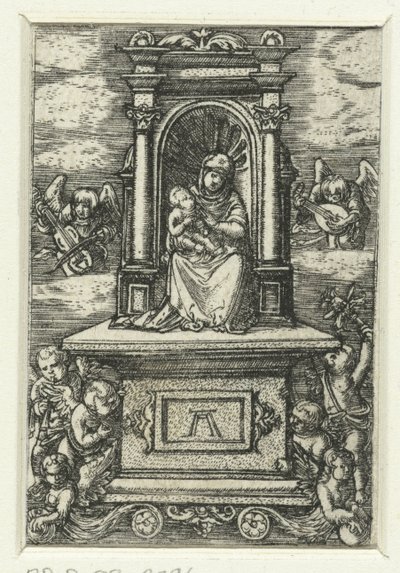 María con el niño en un trono Hermosa María von Ratisbona de Albrecht Altdorfer