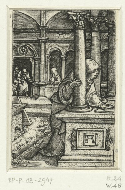 María busca a su hijo en la sinagoga. de Albrecht Altdorfer