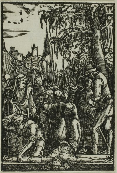 Clavado a la cruz, de La caída y redención del hombre de Albrecht Altdorfer