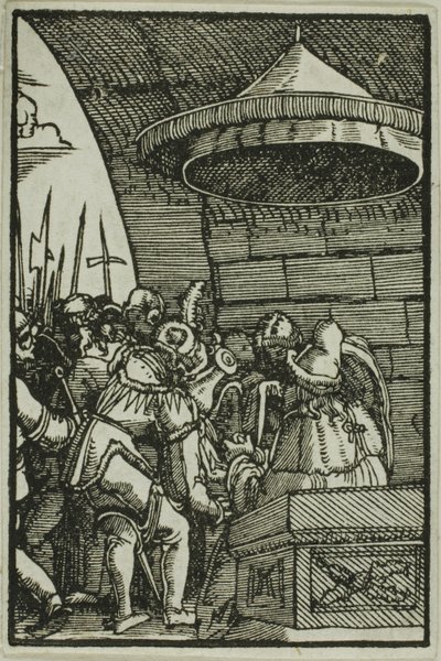 Pilato lavándose las manos, de La caída y redención del hombre de Albrecht Altdorfer
