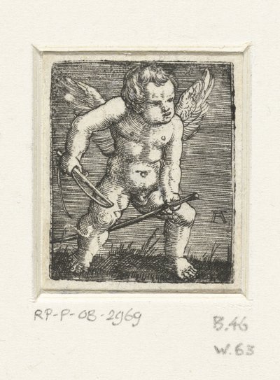Putto con un caballo de batalla de Albrecht Altdorfer