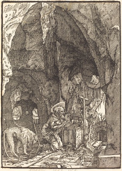 San Jerónimo en una cueva de Albrecht Altdorfer