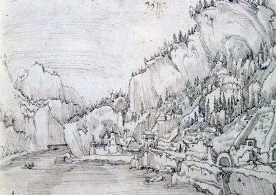 Sarmingstein en el Danubio, siglo XVI de Albrecht Altdorfer