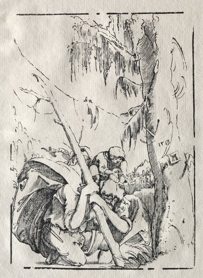 San Cristóbal cruzando el agua con Cristo en sus hombros, 1513 de Albrecht Altdorfer
