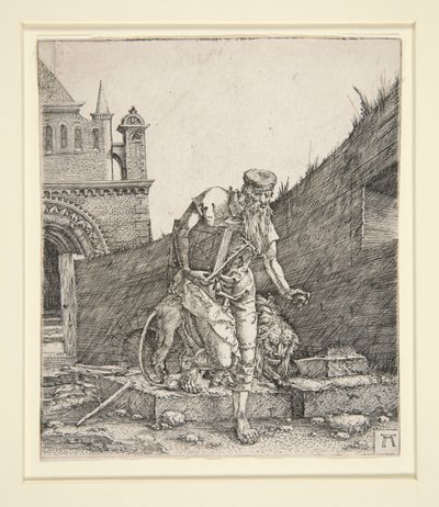 San Jerónimo junto a un muro de Albrecht Altdorfer