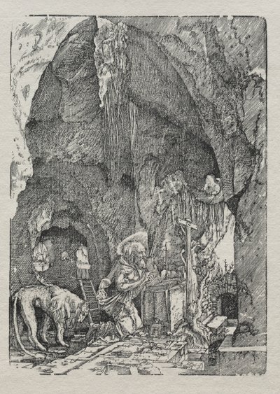 San Jerónimo en la cueva, c. 1513-15 de Albrecht Altdorfer