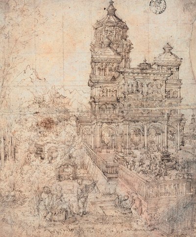 Susana bañándose - Dibujo de Albrecht Altdorfer (hacia 1480-1538) de Albrecht Altdorfer