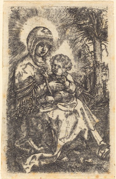 La "Bella Virgen" de Ratisbona en un paisaje de Albrecht Altdorfer