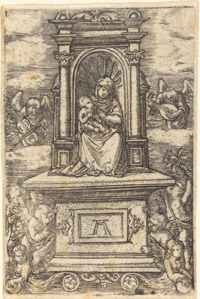La Bella Virgen de Ratisbona en un altar de Albrecht Altdorfer