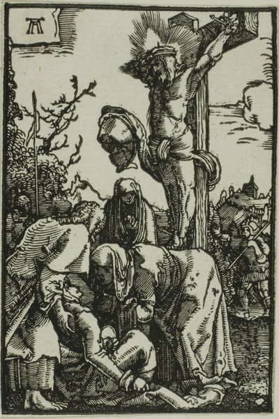 La crucifixión, de La caída y redención del hombre de Albrecht Altdorfer