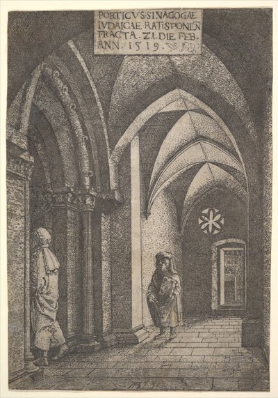 El vestíbulo de entrada de la sinagoga de Ratisbona de Albrecht Altdorfer