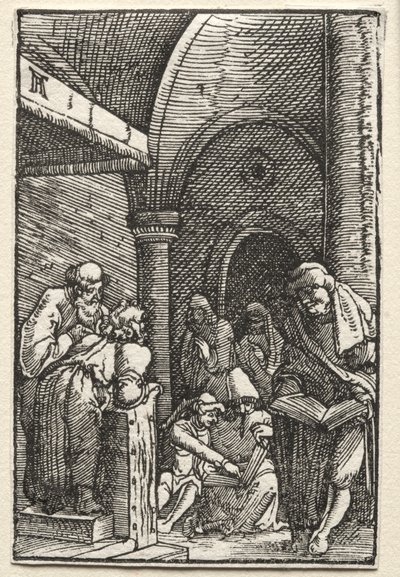 La caída y redención del hombre: Cristo disputando con los doctores de Albrecht Altdorfer