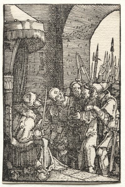 La Caída y Redención del Hombre: Cristo ante Pilato de Albrecht Altdorfer