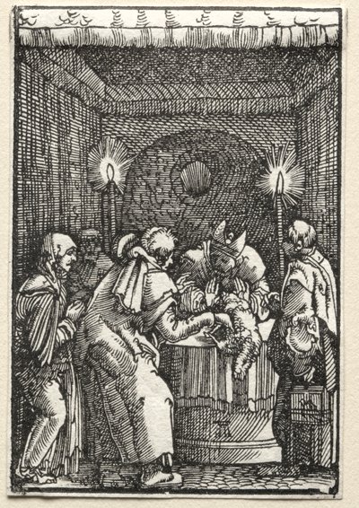 La caída y redención del hombre: La ofrenda de Joaquín rechazada por el sumo sacerdote de Albrecht Altdorfer
