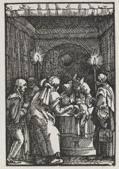 La caída y redención del hombre: la ofrenda de Joaquín rechazada por el sumo sacerdote, c. 1515 de Albrecht Altdorfer