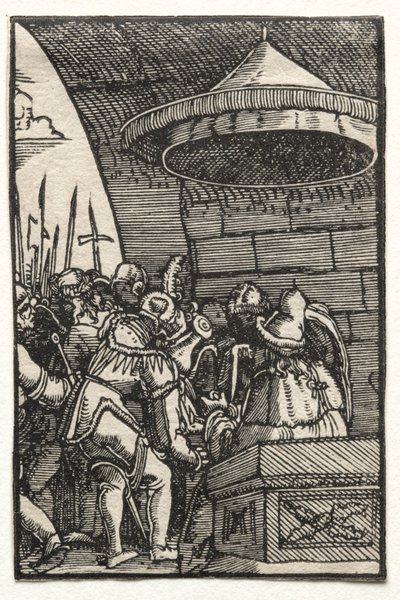 La Caída y Redención del Hombre: Pilato Lavándose las Manos de Albrecht Altdorfer