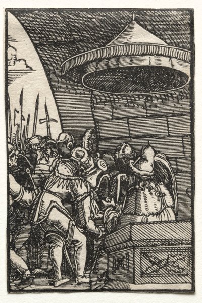 La Caída y Redención del Hombre: Pilato Lavándose las Manos, c. 1515 de Albrecht Altdorfer
