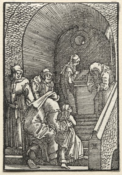 La caída y redención del hombre: La presentación de la Virgen en el templo, 1515 de Albrecht Altdorfer
