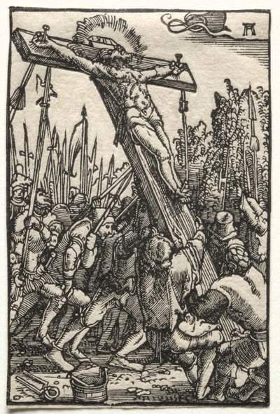 La caída y redención del hombre: La elevación de la cruz de Albrecht Altdorfer