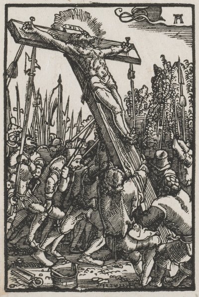 La caída y redención del hombre: La elevación de la cruz, c. 1515 de Albrecht Altdorfer