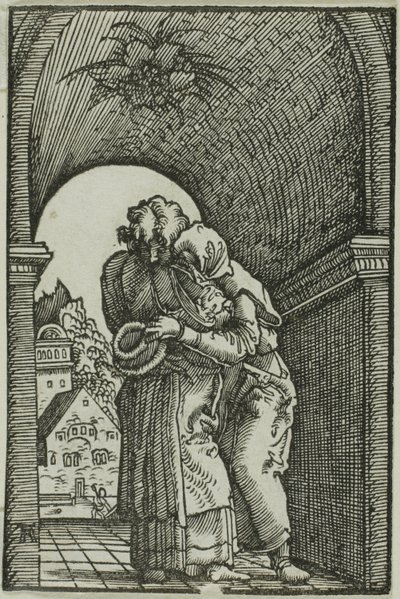 El encuentro de Joaquín y Ana, de La caída y redención del hombre de Albrecht Altdorfer