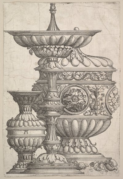 Tres elegantes vasos sobre un fondo blanco, ca. 1525 de Albrecht Altdorfer
