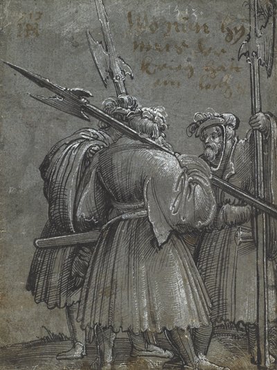 Tres vigilantes nocturnos, 1513 de Albrecht Altdorfer