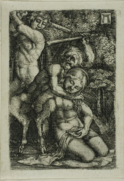 Dos sátiros luchando por una ninfa de Albrecht Altdorfer