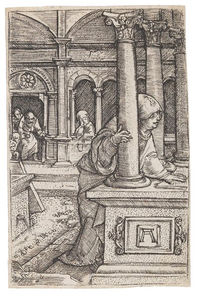 La Virgen María buscando a Jesús de doce años en el Templo de Albrecht Altdorfer
