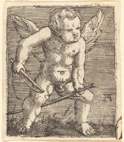 Genios alados con caballo de juguete y látigo de Albrecht Altdorfer