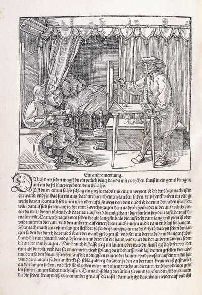 Un dibujante dibujando un retrato, usando un marco de dibujo, 1525 de Albrecht Dürer