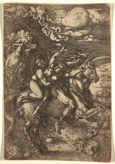 Rapto de Proserpina en un unicornio de Albrecht Dürer