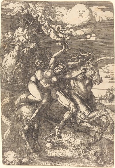 Abducción en un Unicornio de Albrecht Dürer