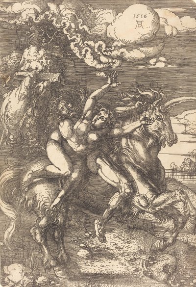 Abducción en un unicornio, 1516 de Albrecht Dürer