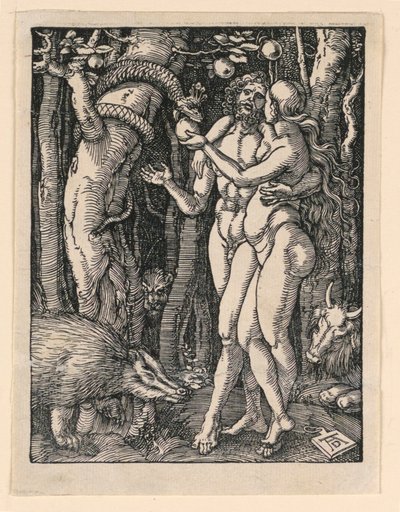 Adán y Eva, de la serie La Pequeña Pasión de Albrecht Dürer