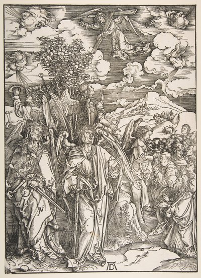 Ángeles reteniendo los cuatro vientos, s.f. de Albrecht Dürer