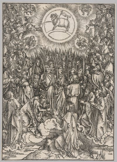 Apocalipsis: La adoración del cordero—El himno de los elegidos de Albrecht Dürer