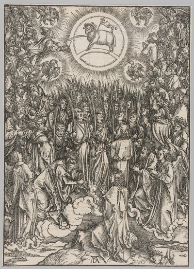Apocalipsis: La adoración del cordero—El himno de los elegidos de Albrecht Dürer