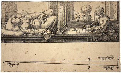 Artista dibujando un desnudo con dispositivo de perspectiva, 1538 de Albrecht Dürer