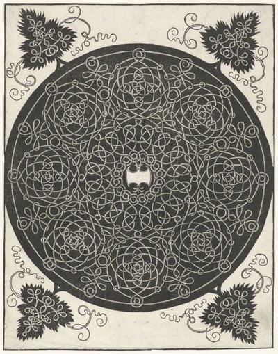 Ejemplo de bordado con escudo en forma de hacha de Albrecht Dürer