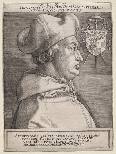Cardenal Albrecht de Brandeburgo - la gran lámina de Albrecht Dürer