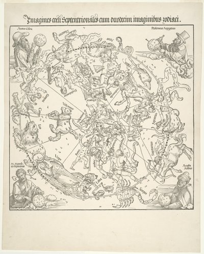 Mapa celestial del cielo del norte (Imagines coeli septentrionalis) de Albrecht Dürer