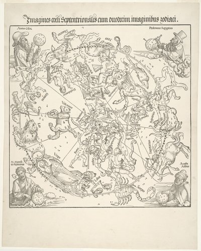 Mapa celestial del cielo del norte (Imagines coeli septentrionalis) de Albrecht Dürer