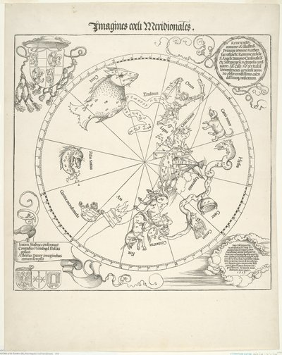 Mapa celestial del cielo del sur (Imagines coeli meridionalis) de Albrecht Dürer