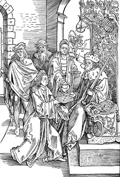 Celtes presentando su libro al Elector de Sajonia, 1501, 1906 de Albrecht Dürer