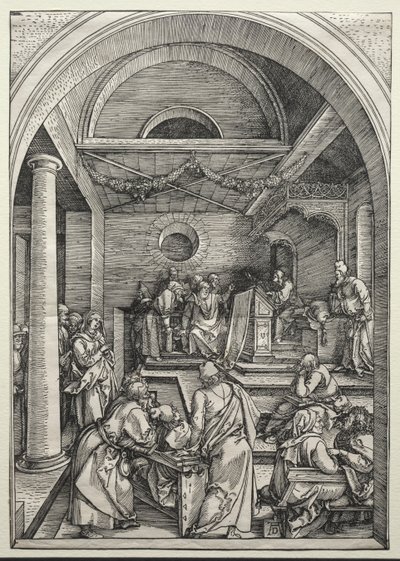 Cristo disputando con los doctores, c.1503-1504 de Albrecht Dürer