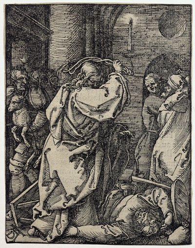 Cristo expulsando a los cambistas del templo, n. 7 de la serie “La pequeña pasión” de Albrecht Dürer