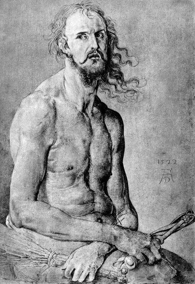 Cristo, hombre de dolores, con rasgos de Durero, 1522, 1936 de Albrecht Dürer